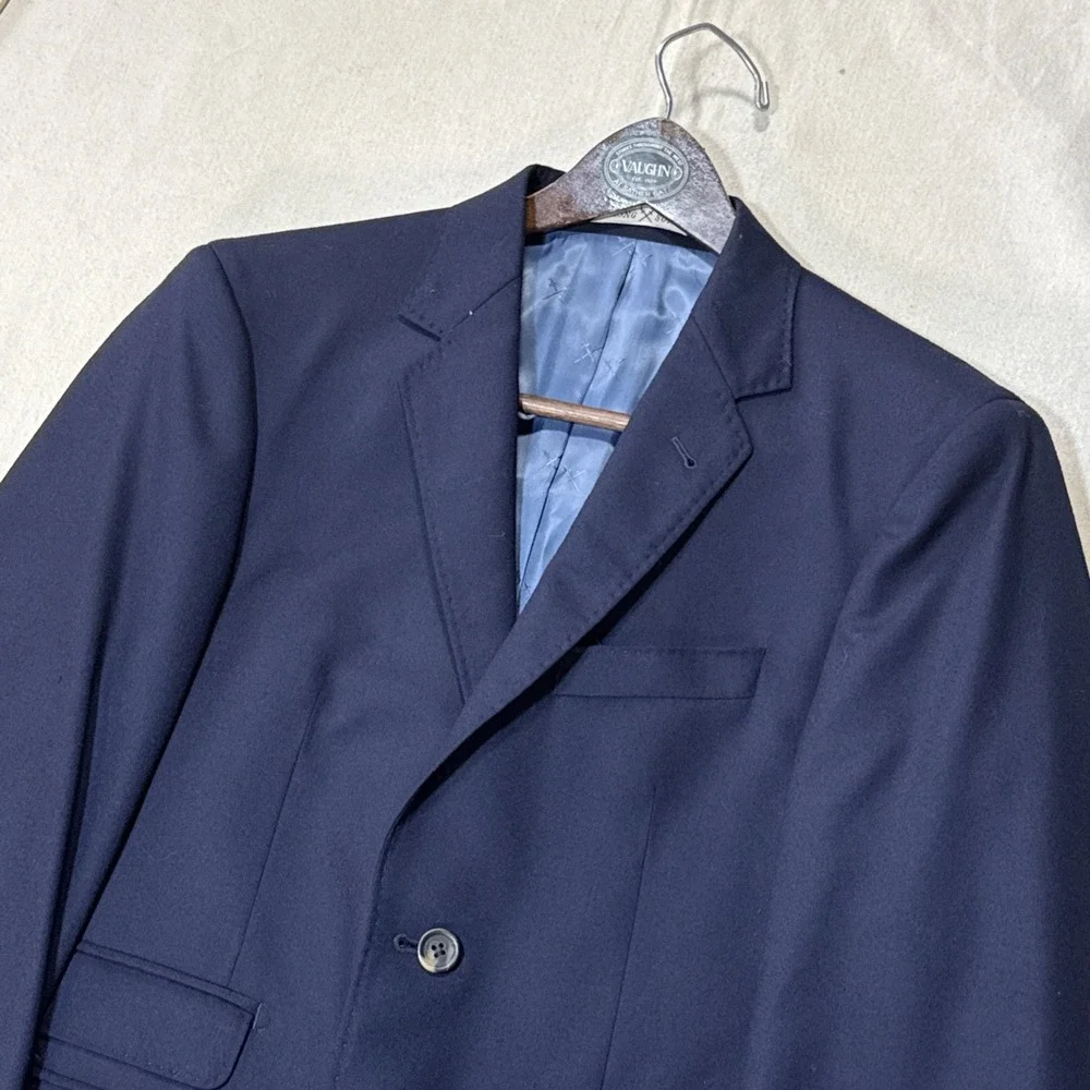 Strong Suit Blazer Mens 38S Blue Wool Flexo Sport Coat Jacket